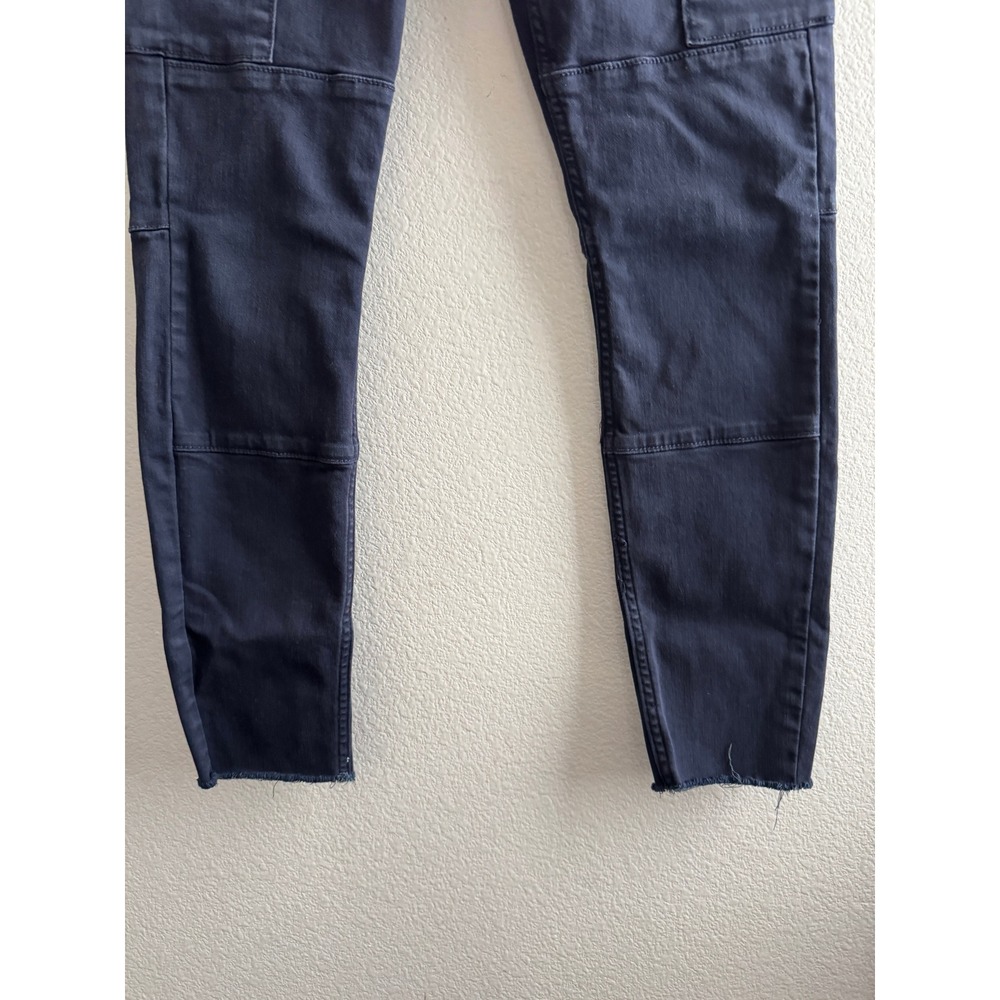 Favorite Daughter Navy Skinny Cargo Pants Raw Hem Size 26 - Picture 3 of 7